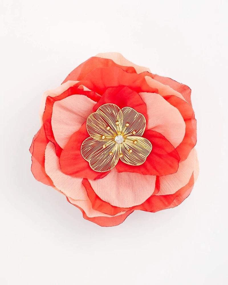 Fabric Flower Brooch