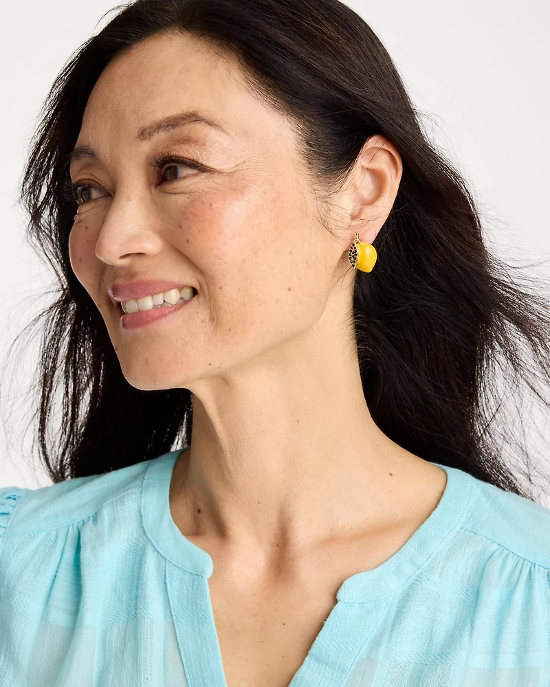 Luxurious Lemon Stud Earrings