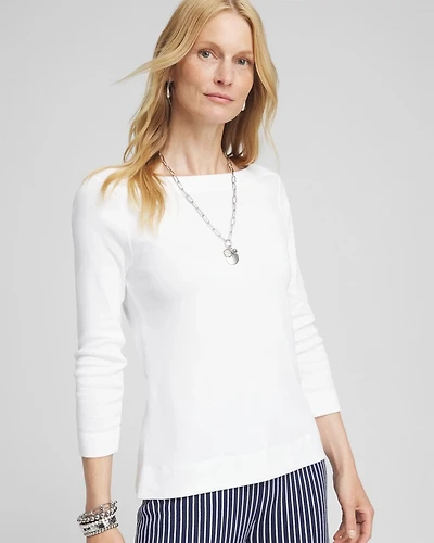 3/4 Sleeve Bateau Neck Tee