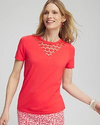 Eyelet Detail Top