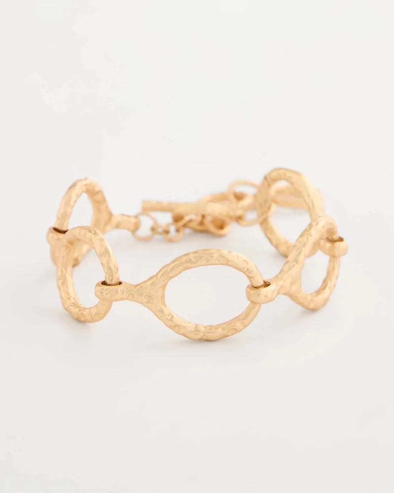 Goldtone Open Link Toggle Bracelet