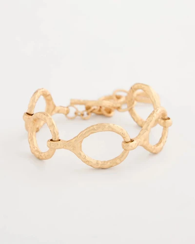Goldtone Open Link Toggle Bracelet