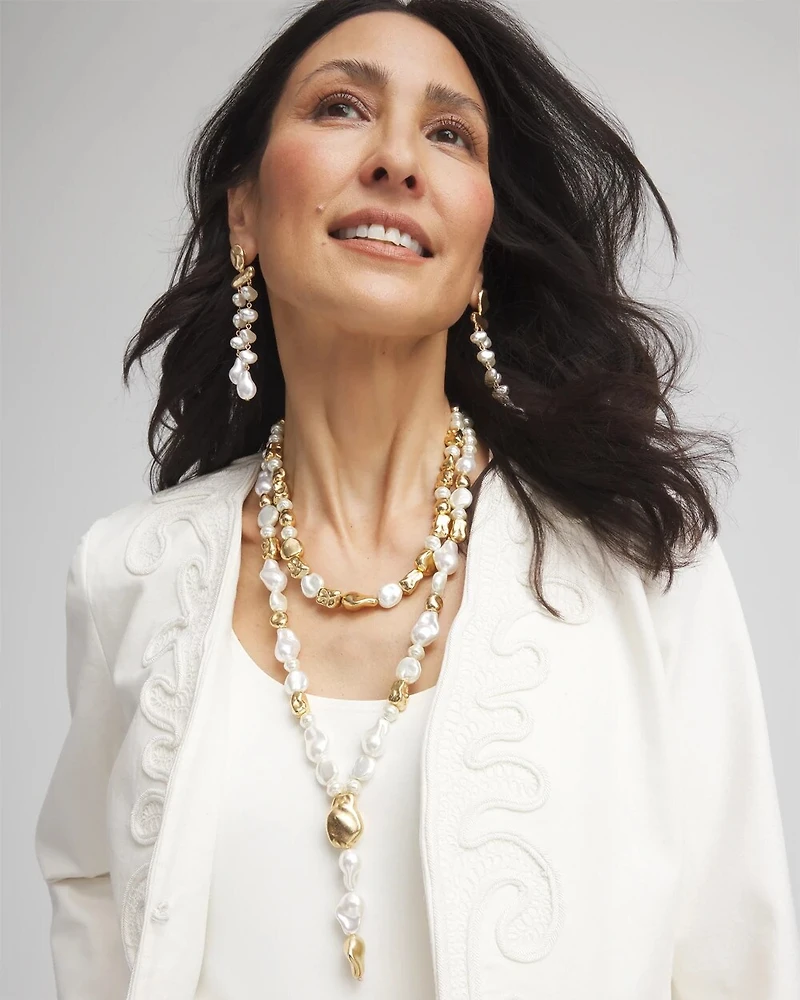Double Strand Convertible Faux Pearl Necklace