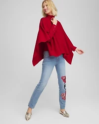 Rhinestone Embellished Poncho