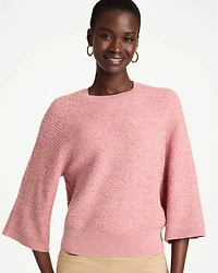 Cotton-Blend 3/4 Sleeve Pullover