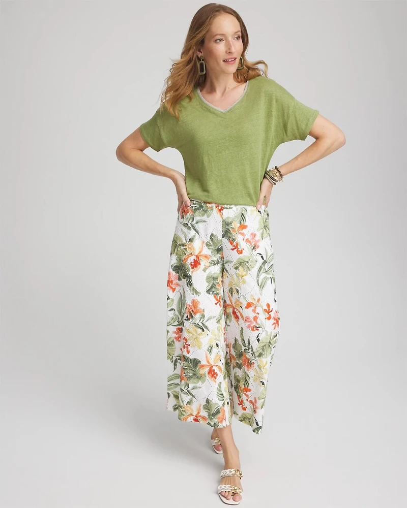 Linen Sweater Trim Tee