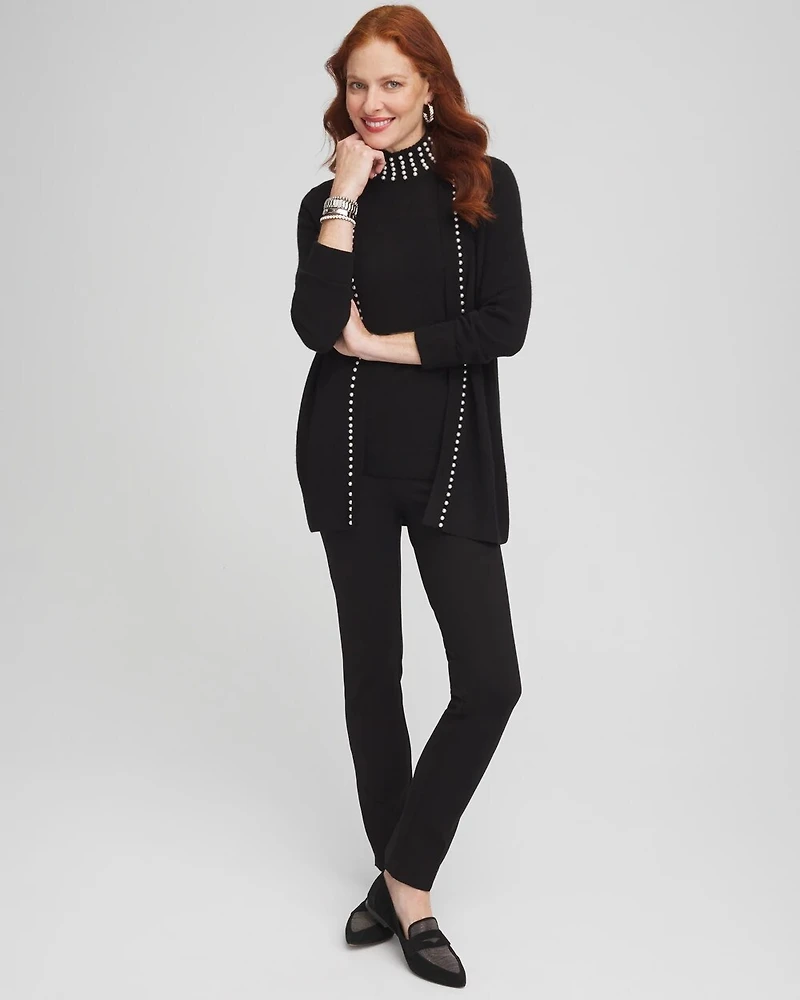 Cashmere Pearl Trim Cardigan