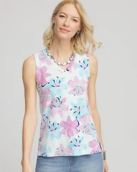 Floral Sleeveless V-Neck Tank
