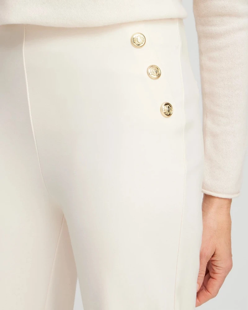 Ponte Button Flare Pants