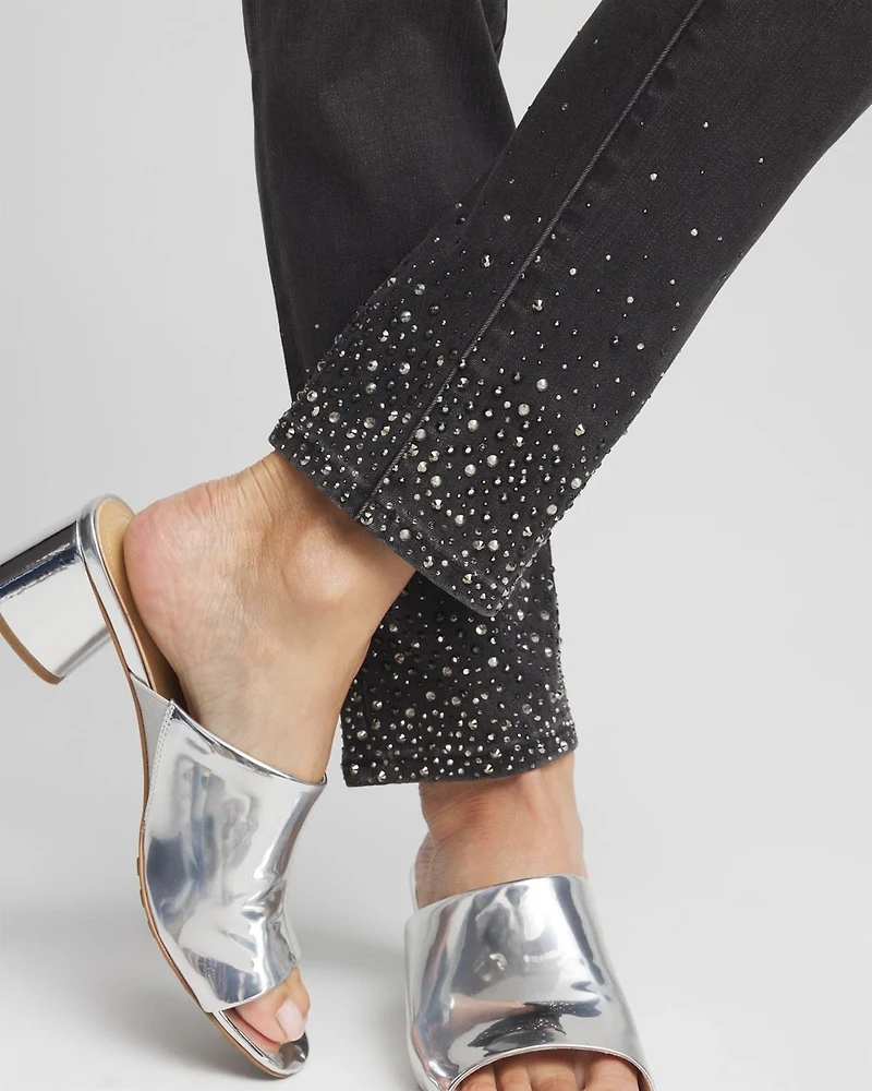 Embellished Pull-On Ankle Jeggings