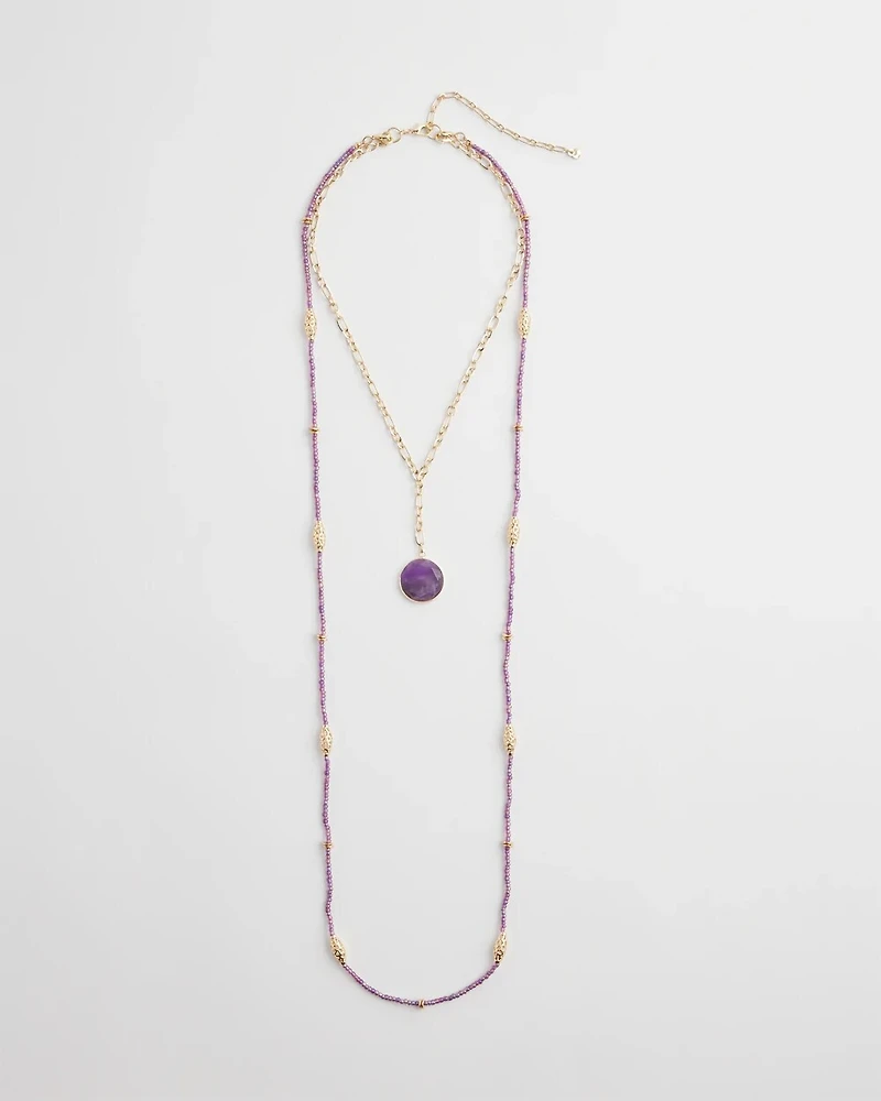 Convertible Filigree Beaded Pendant Necklace