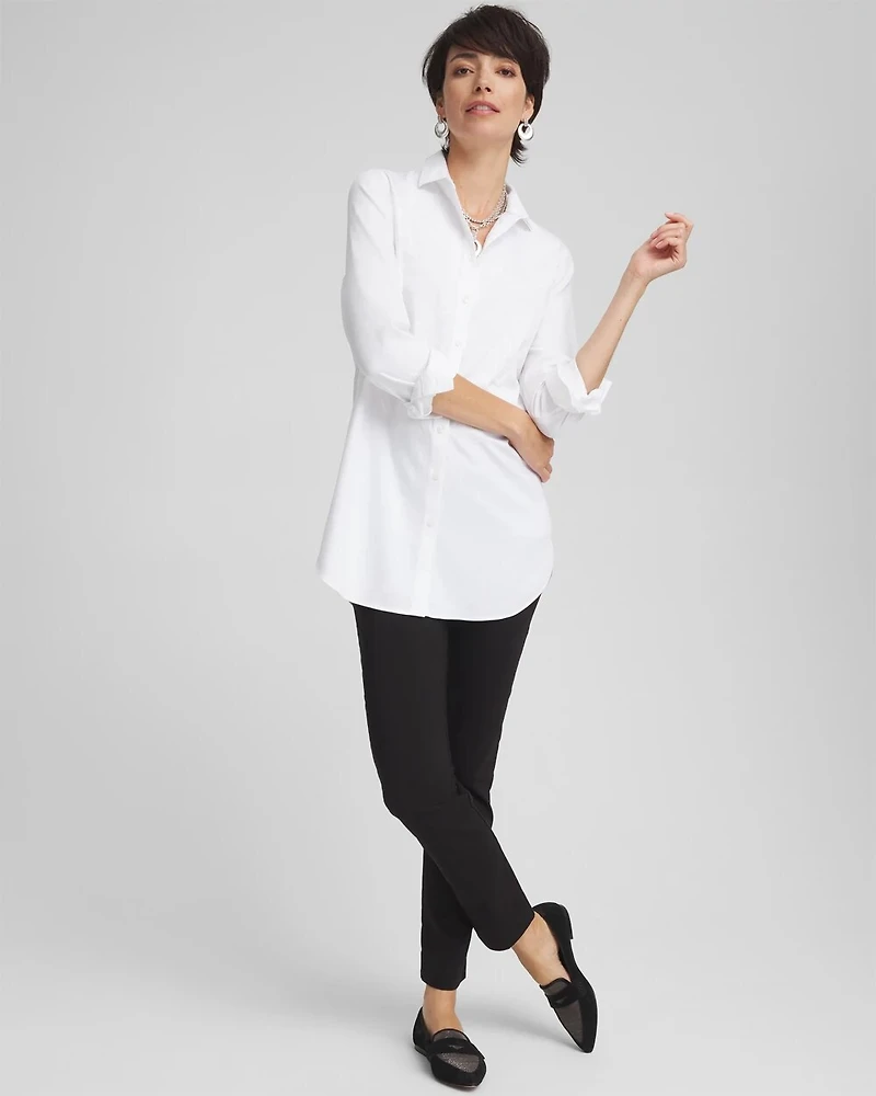 No Iron™ Embroidered Sateen Stretch Tunic