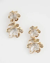 Painted Flower Linear Earrings