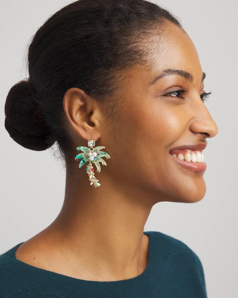 Holiday Palm Tree Earrings