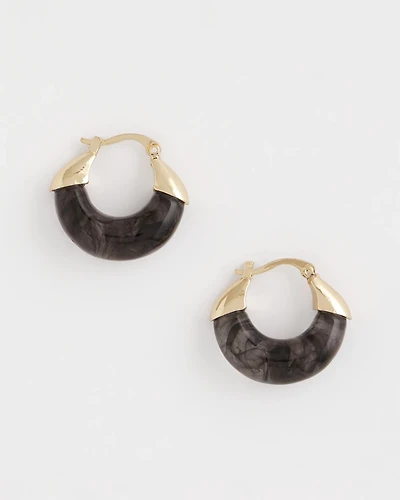 Marble Gold Hoop Earrings