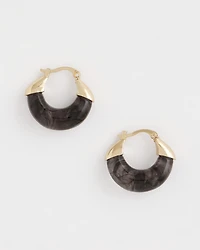 Marble Gold Hoop Earrings