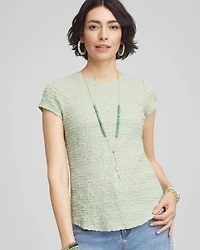 Textured Cap Sleeve Tee