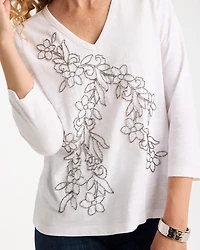 Cotton Slub Lace Applique Tee