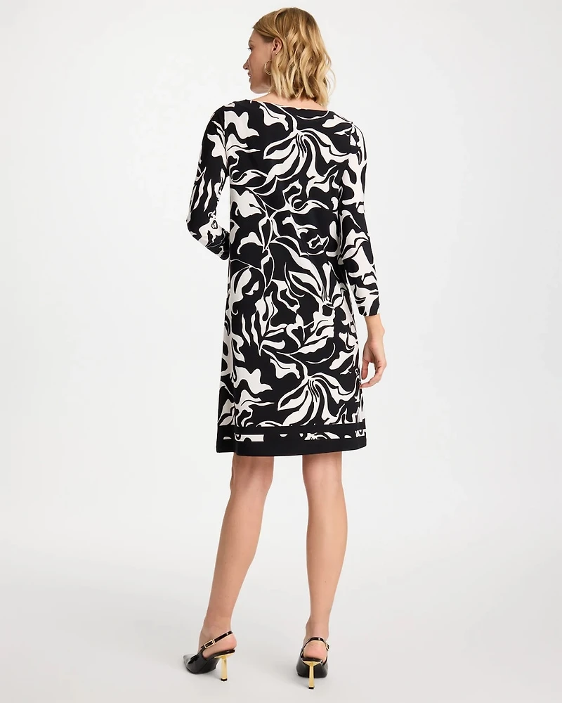 Jersey Knit Boatneck Shift Dress