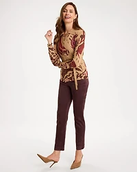 Faux Suede Juliet Slim Ankle Pants