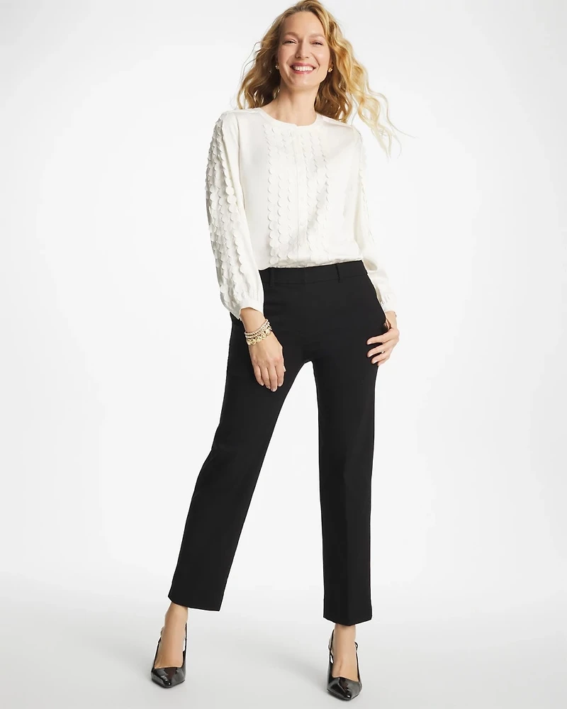 Emme Fly Front Straight Cropped Pants