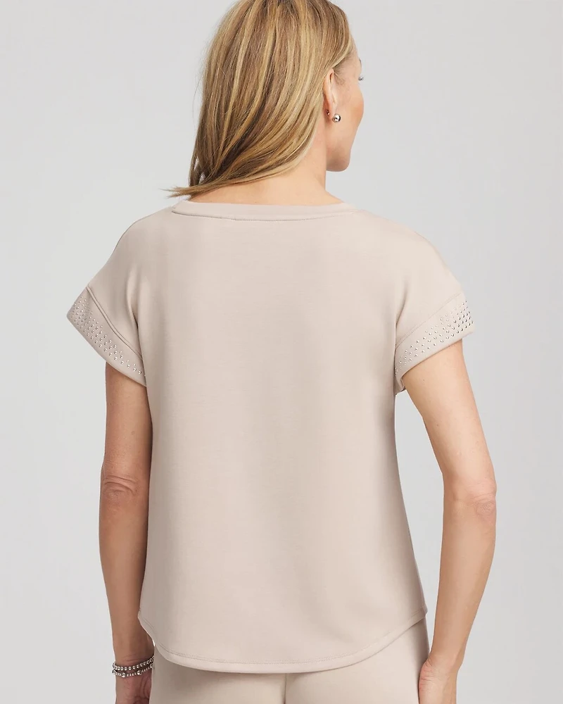 Zenergy® Embellished Short-Sleeve Top