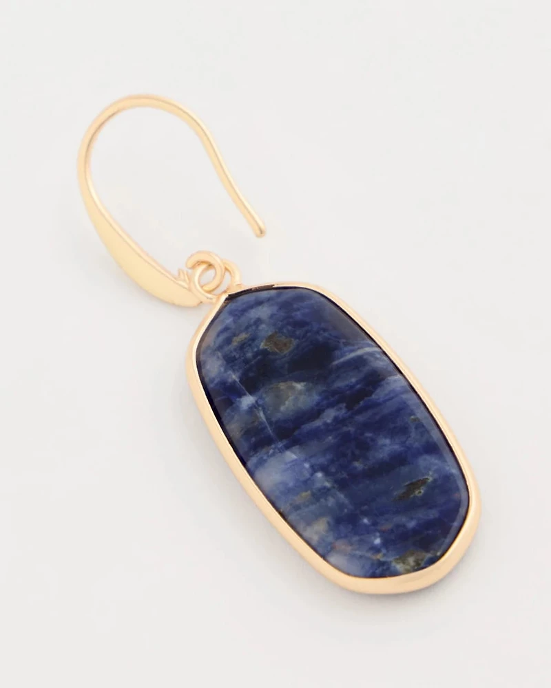 Genuine Lapis Lazuli Stone Drop Earrings