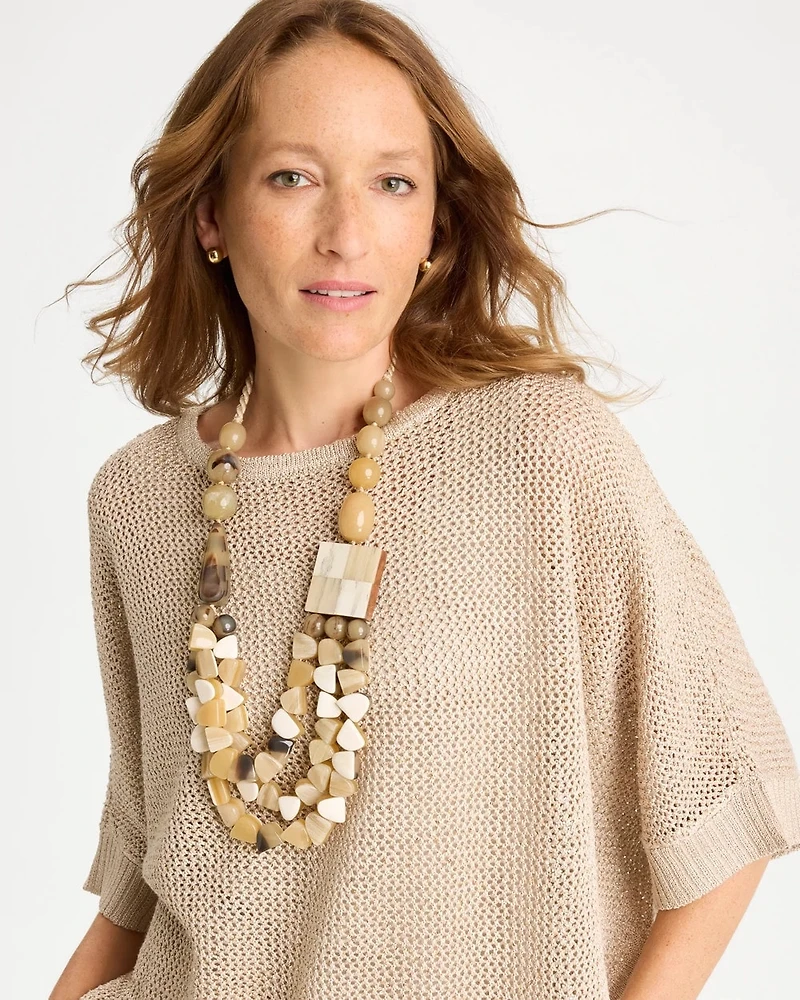 Chico's Originals Faux Horn Geo Necklace