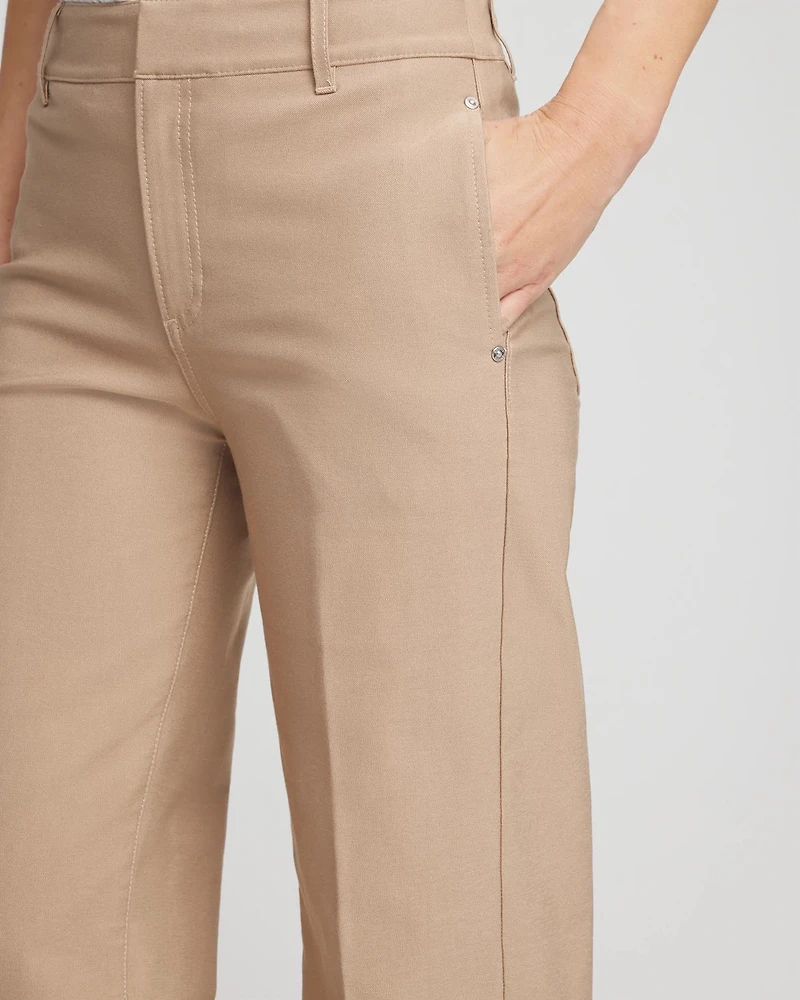 Petite Cotton Straight-Leg Trousers