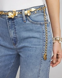 Goldtone Flowers Chain Belt