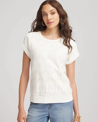 Crocheted Cotton-Blend Shirt