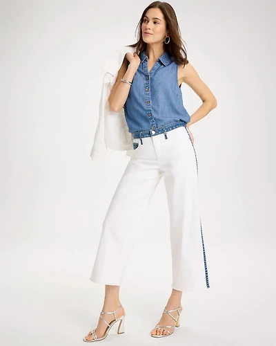 Girlfriend Straight Colorblock Jeans