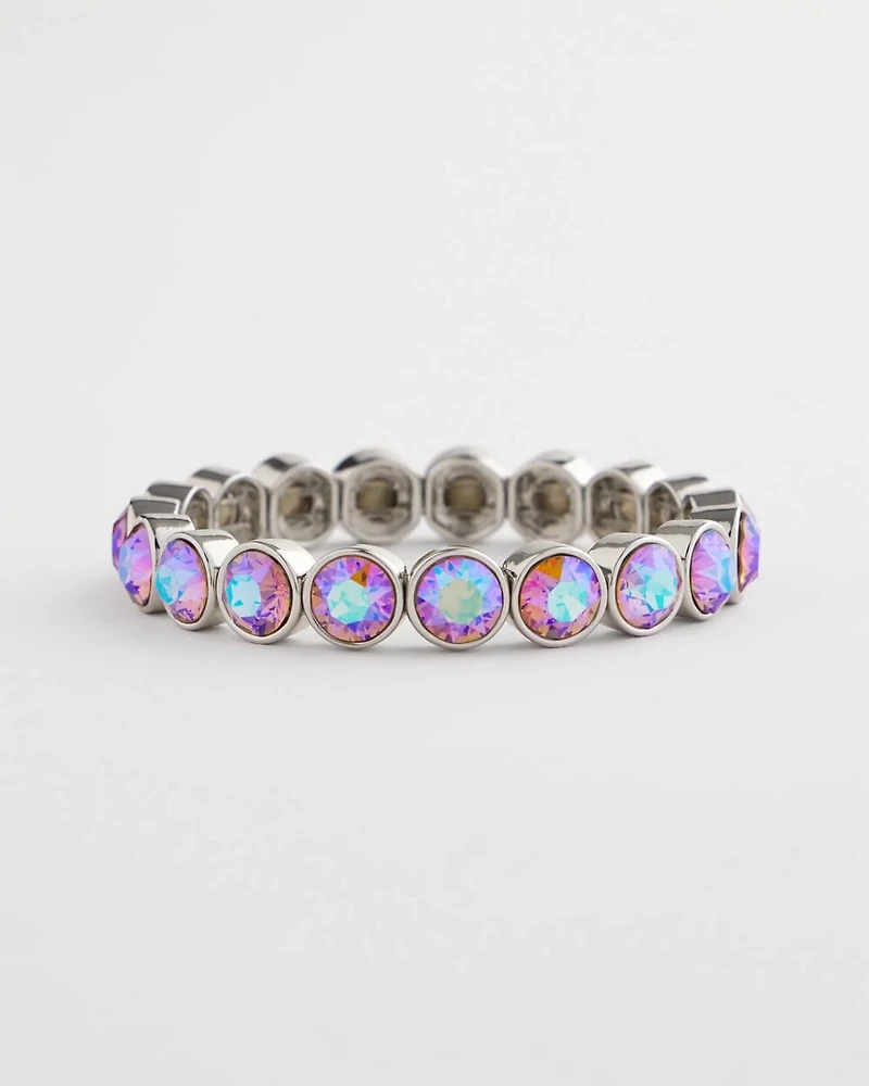 Iridescent Jeweled Stretch Bracelet