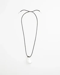 Silvertone Adjustable Pendant Necklace