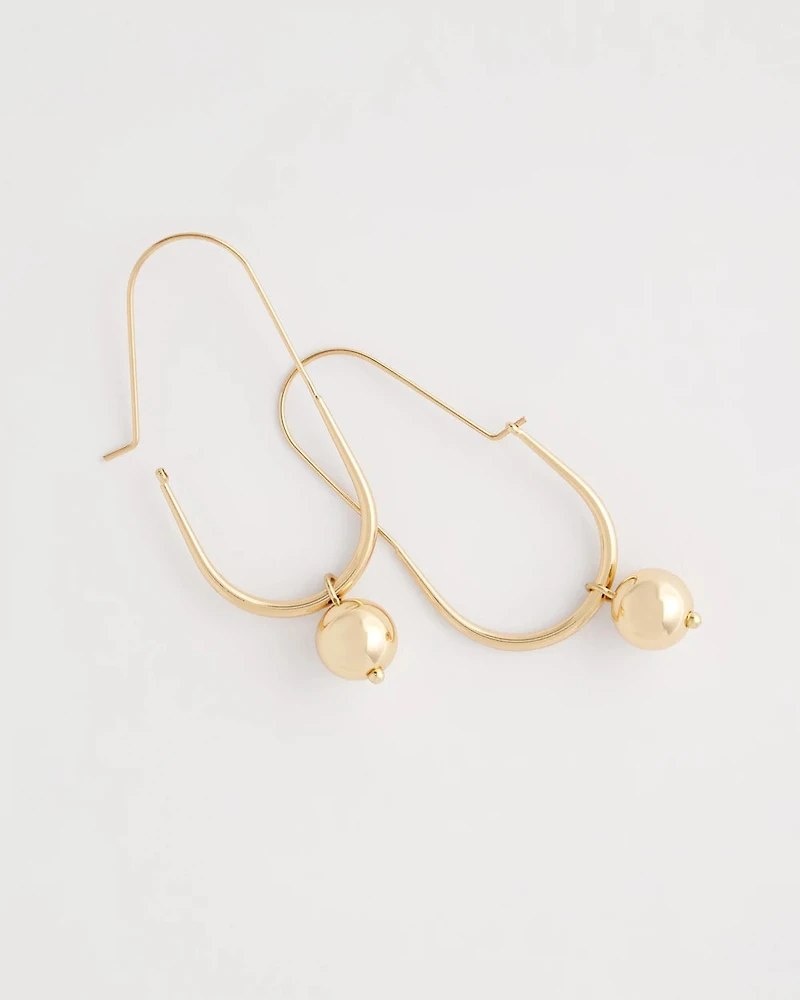 Goldtone Bead Threader Earrings
