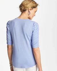 Touch of Cool™ Ruched Sleeve Knit Tee