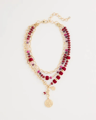 Triple-Strand Charm Necklace