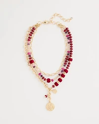 Triple-Strand Charm Necklace