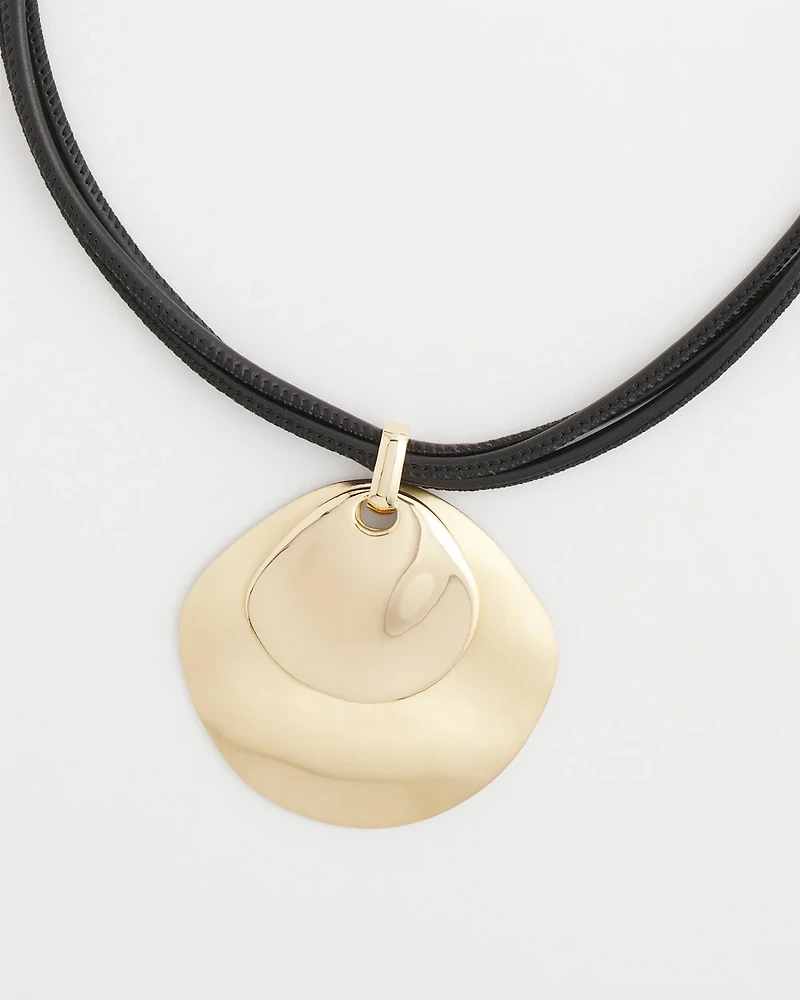 Gold Pendant On Cord