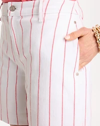 Striped Rivet Denim Trouser Shorts