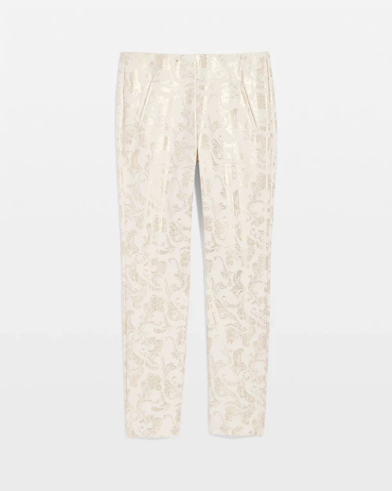 Juliet Golden Foiled Slim Ankle Pants