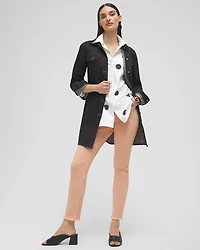 Girlfriend Fray Hem Ankle Jeans