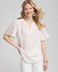 Striped Linen Popover Shirt