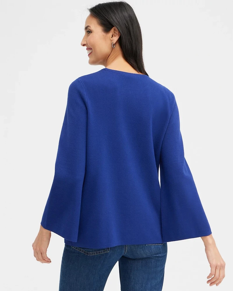 Gem Embellished Flare Sleeve Sweater