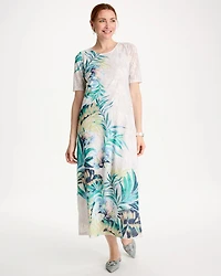 Jersey Knit Tropical Maxi Dress