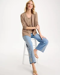 Linen Open Front Cardigan