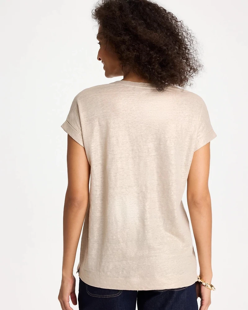 Foiled Linen Button Tunic