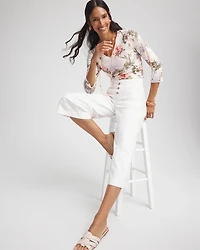 Pima Floral 3/4 Sleeve Tee