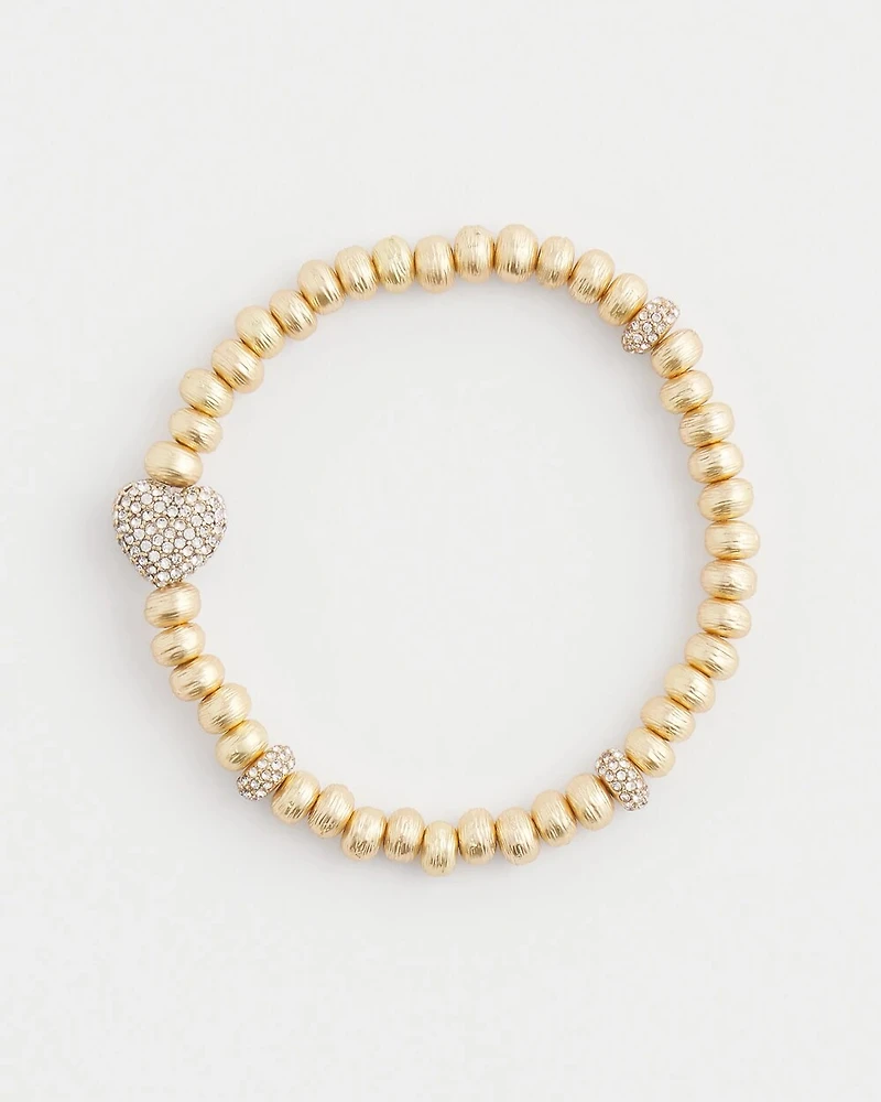 Gold Heart Stretch Bracelet