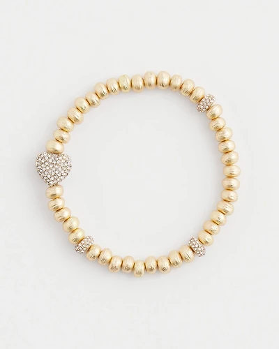 Gold Heart Stretch Bracelet